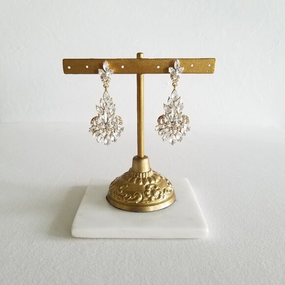 Brand New Large Crystal Chandelier Earrings, Gold or Silver Options - Picture 3 of 16